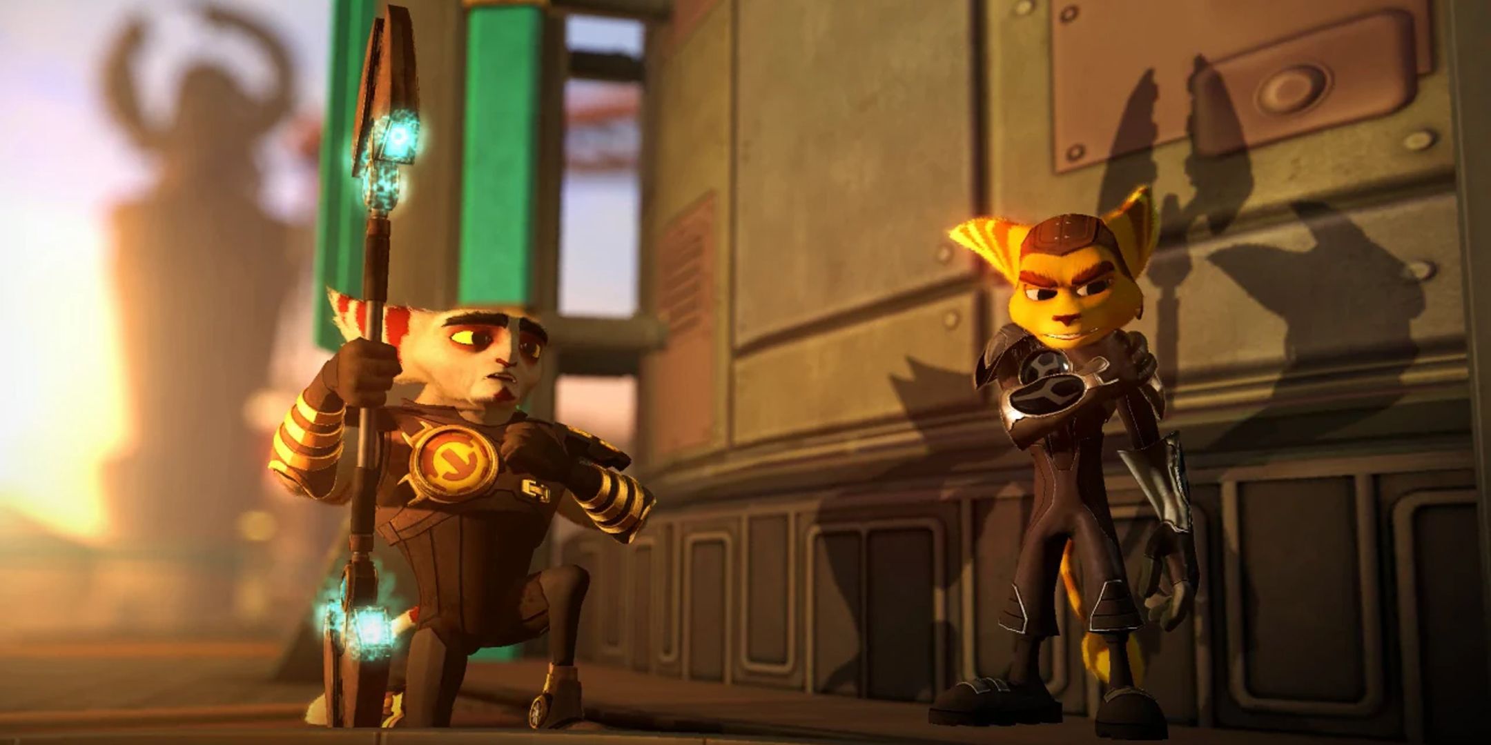 Ratchet & Clank A Crack in Time Азимут стоит на коленях перед разгневанным Рэтчетом