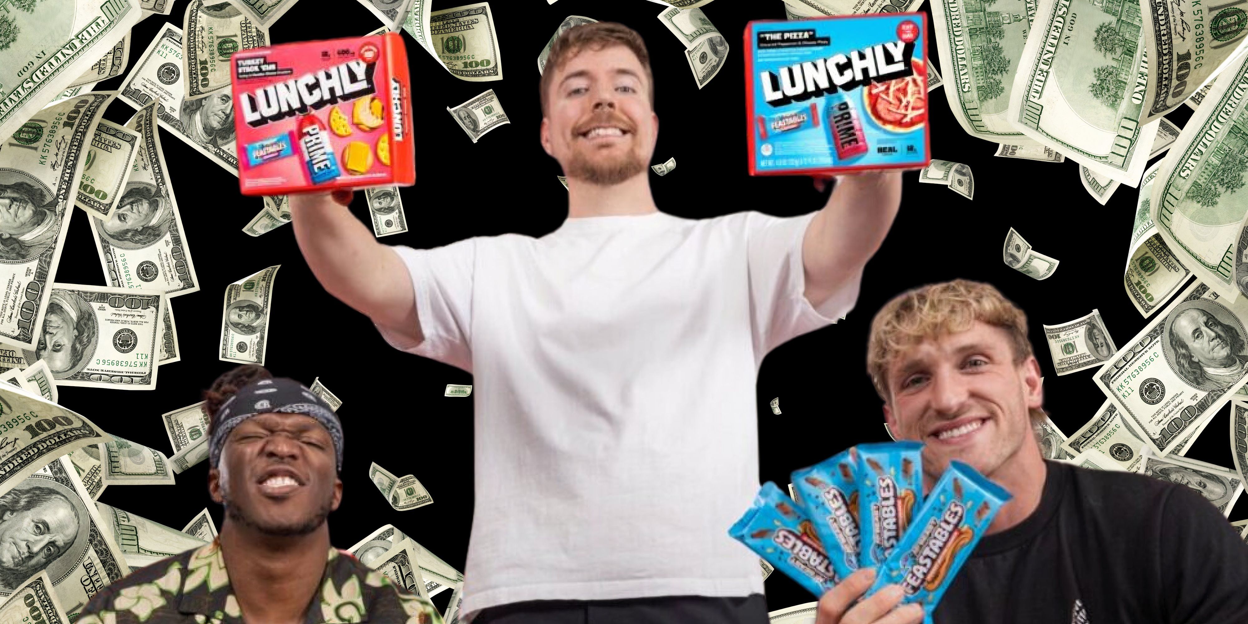 MrBeast, KSI и Логан Пол с Lunchlys и наличными