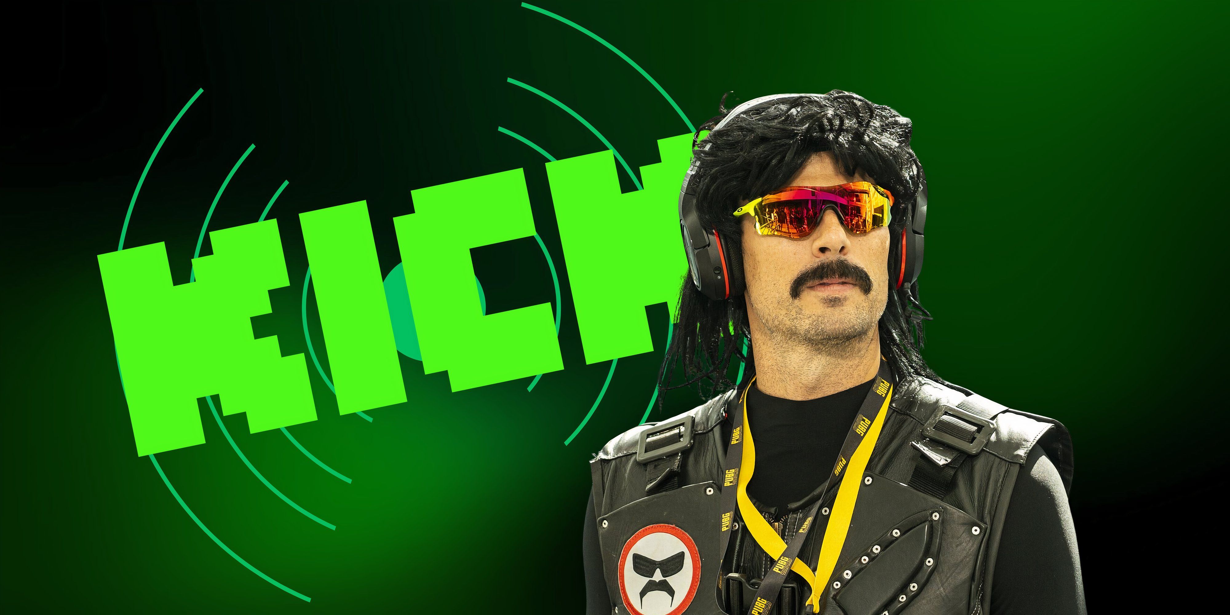 Dr DisRespect перед логотипом Kick