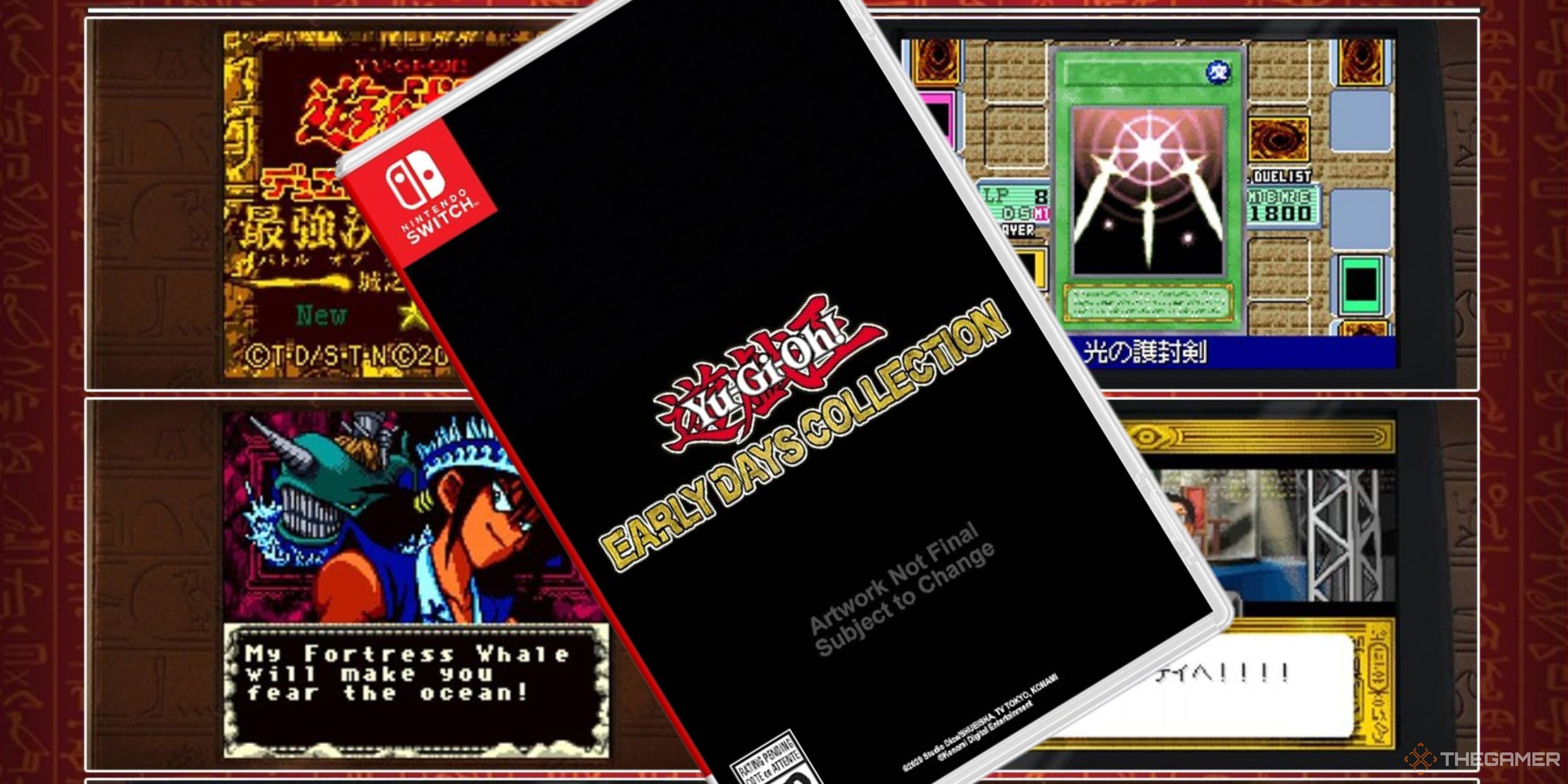 Коллекция Yu gi oh Early Days для Nintendo Switch со скриншотами из некоторых включенных игр.